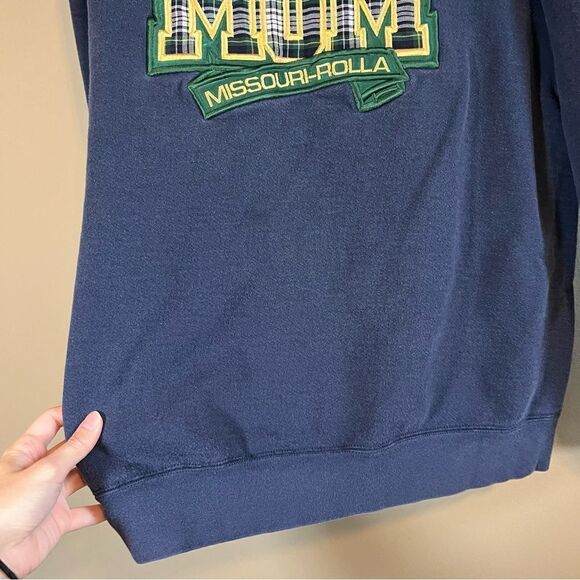 ✨ Vintage Jansport University of Missouri Rolla Mom Blue Sweatshirt Large - Picture 6 of 10